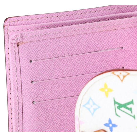 Louis Vuitton x Murakami Kaola White Multicolor Trifold Wallet M58081 Pink - Picture 5 of 7